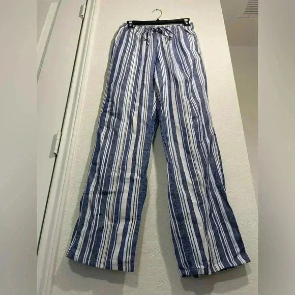 Vineyard Vines Blue and White All Linen Sailing Stripe Pull-On Pants Size XS - Picture 6 of 14
